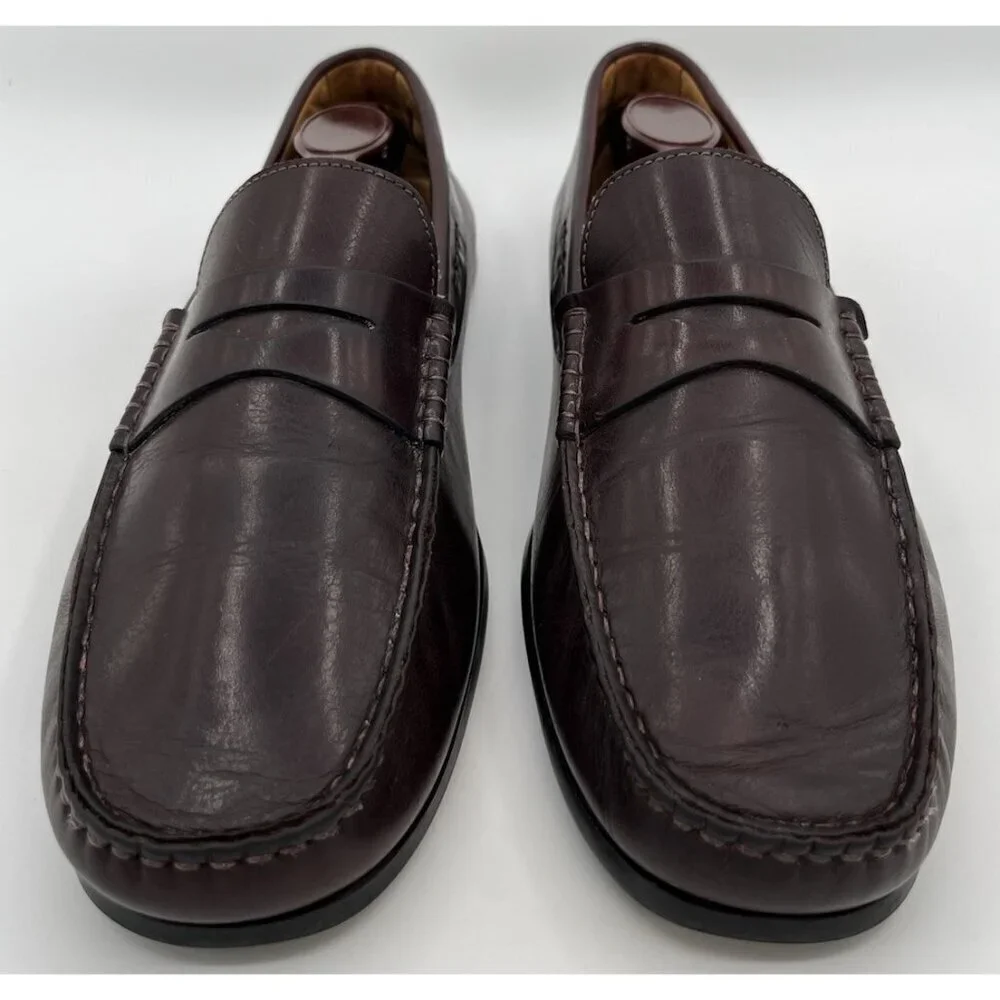 Zelli Monza Italian Calfskin Burgundy Driver Loafers Men’s Size 10 Dress Shoes